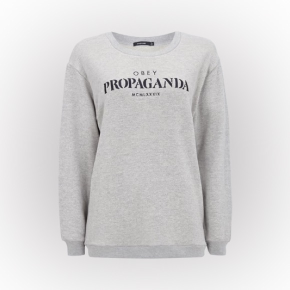Oversized sweatshirt with logo embroidery in light gray melange - Picture 1 of 5